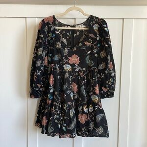 Mille black floral paisley dress